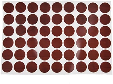 UXCELL мебел самолепливи налепници за завртки за завртки ги покрива кафеавиот еден лист 54 во 1