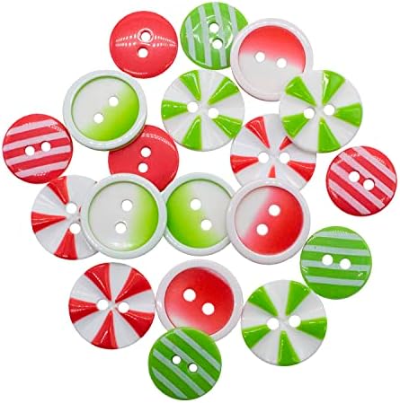 Копчиња Галор бои на Божиќни копчиња за занаети за занаети за занаети DIY проекти - 3 пакувања копчиња 48 копчиња