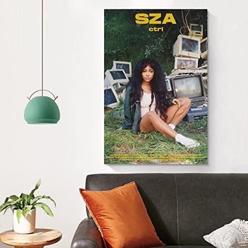 Mewtee SZA Poster Ctrl Canvas Posters Wallидна уметност декор Декорација на спална соба Dayosix Deframe-стил12x18inch, 12x18inch