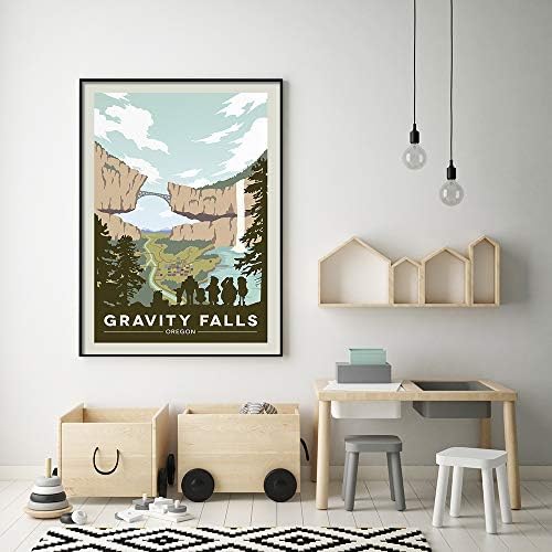 Hchana Gravity Falls Национален парк печати гроздобер уметничко сликарство патувања градови ретро постери патувачки пејзаж постери wallидна уметност