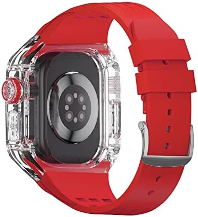 ИНФРИ 49мм Ултра Бенд Комплет За Модификација За Apple Watch Ultra 49mmtransparentирен Луксузен Тренд Мо Случај+Ремен Водоотпорен Iwatch