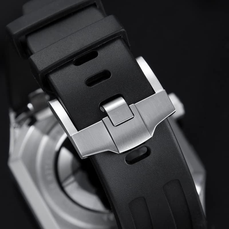 CNHKAU Retrofit Часовник Случај И Ремен Метална Рамка За Apple iwatch4/5/6/СЕ Гумени Часовници Модифицирани Додатоци 44мм