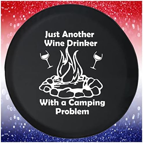 Покријте резервни гуми само уште еден пијалок за вино со проблем со кампување, црна 32 до 33 инчи