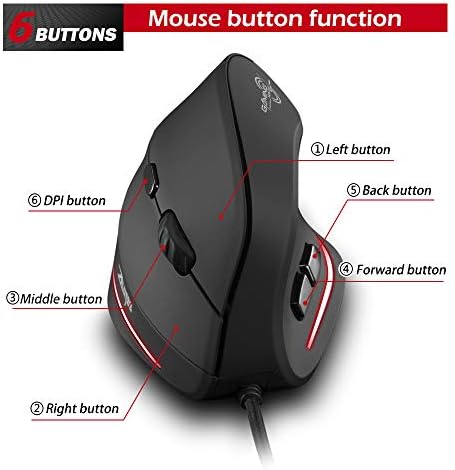 ЕРЈУЕ Т-20 Глувчето Жичен Вертикална Глувчето Verономски Полнење 4 3200 DPI Опционални Преносни Игри Глувчето За Mac Лаптоп Компјутер