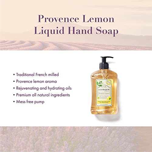 А Ла МЕЈСОН Прованса Лимон Течен Сапун За Раце-троен Француски Бланширан Природен Навлажнувачки Сапун