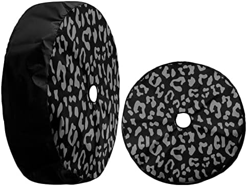 Покрив за резервни гуми за печатење на леопард Foruidea со резервна камера за дупки за гума на тркала, прилагодена приколка, RV, SUV