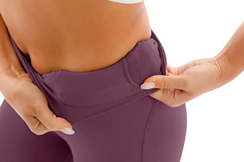Afitne High Wealisted Capri Healgings за жени Контрола на стомакот Контрола на вежбање Атлетски истегнати хеланки исечени јога панталони