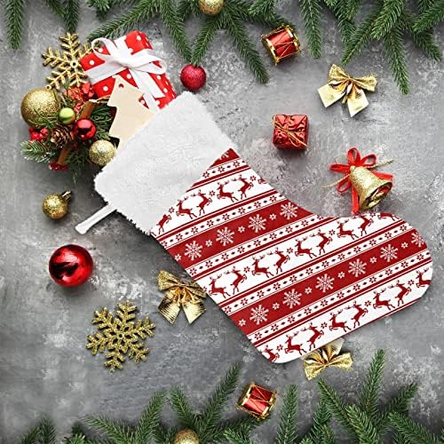 Алаза Божиќни чорапи ирваси и снегулки Класични персонализирани големи декорации за порибување за семејни празнични сезони за забави