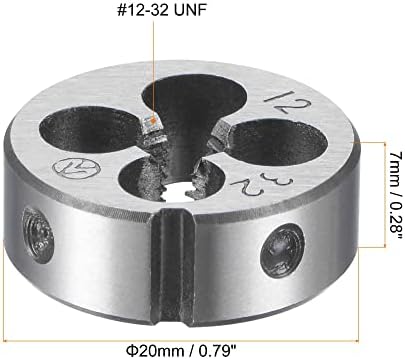 Uxcell Round Threading Dies 12-32 UNF, легура алатка за челична машина за поправка на конец за поправка