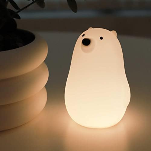 Hsart силиконски LED ноќно светло за деца, незгодна животна допир ноќна ламба со USB кабел, преносно осветлување и расадник за