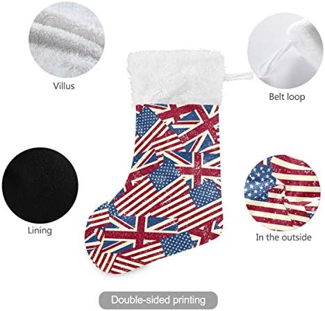 Пимилагу непречена шема со знамиња Божиќни чорапи 1 пакет 17,7 “, виси чорапи за Божиќна декорација