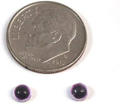 4мм ситни светло пурпурни човечки стаклени очи пар на мали кабохони со рамен бек за играчки скулптура полимер глинеста уметност
