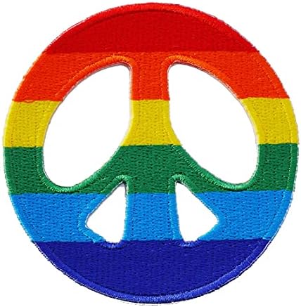 Графички прашина ЛГБТ мировен знак извезено железо на лепенка виножито Loveубов геј лезбејска гордост Апликација на симбол за симбол на симбол