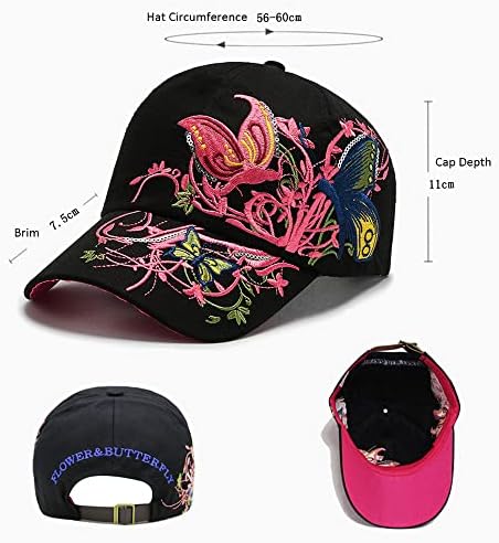 Maseенски моден вез, цвет пеперутка Бејзбол капа Сонце капи, прилагодливи капи за мажите безбол капа