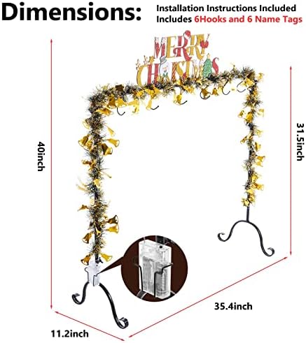 Тиамо Лин осветли метал за божиќни држачи за порибување на подигање на подот со 6 закачалки злато Среќен Божиќ слободно порибување решетката за
