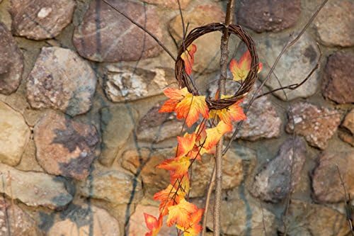 Подобро Занаети Јавор Лист Венец Декор - Leaves Лисја за Денот на Благодарноста &засилувач; Ноќта На Вештерките Украси-Портокал &засилувач;
