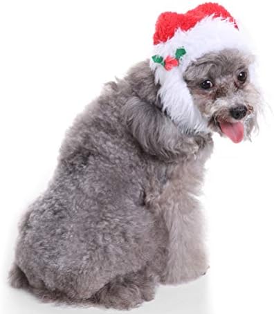 Валиклуд Прекрасно милениче кутре мачка Божиќна капа санта брада капаче куче Божиќно облекување костум