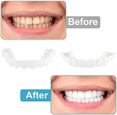 Лажни заби, 2 парчиња фурнири заби за жени и мажи, стоматолошки фурнири за привремена поправка на забите горната и долната вилица,