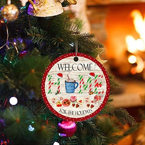 Божиќни украси за чување добредојде дома за празнични керамички украси подароци украси црвен раб новогодишна елка виси украси сувенири празници