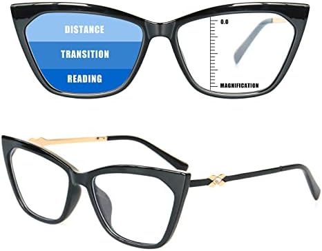 SOAREA CATEYE Прогресивни очила за читање на мултифокус за жени јасно на горниот дел од блокирање на сина светлина мултифокален читач