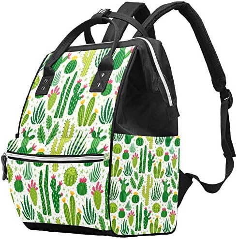Светли Пустински Растенија Кактус Рачно Нацртани Торби За Торби За Пелени Мумија Ранец Со Голем Капацитет Торба За Пелени За Нега На Бебиња