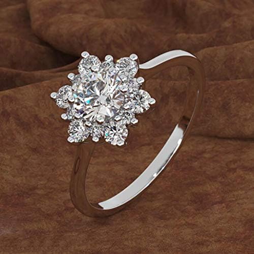 Womenените прстени ветуваат прстени за жени креативни симулирани дијамантски прстенести прстени Снегулка цирконски свадбени бенд за жени подароци