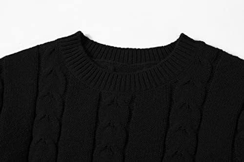 Chartouенски женски зимски бучен кабел плетете долг здолниште 2 парчиња џемпери комплети
