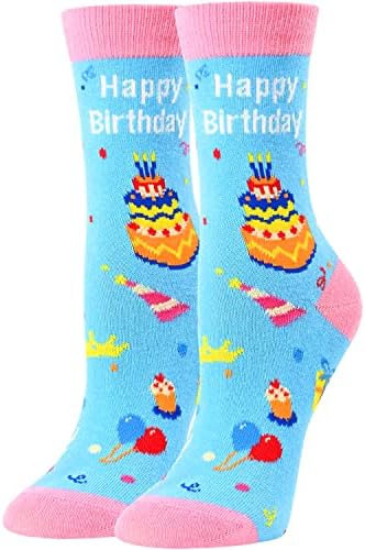 HappyPop Смешна новинска чорапи за девојчиња чорапи за девојчиња слатки детски чорапи, роденденски подароци со еднорог за девојки