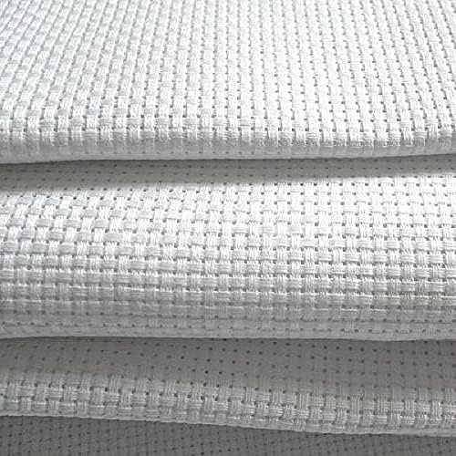 Cookiefabric ткаенина за вкрстено бод со врвен квалитет 14 -ти 14 -ти 14 -тина бод платно бела боја која било големина, 100CMX150см, со заклучување
