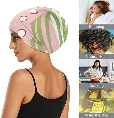 Череп капа за спиење Работа капа за капачиња за жени шарени шарени геометриски крпеници капа за спиење работна капа за коса,