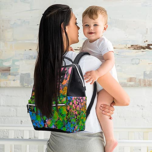 Цветни Апстрактни Торби За Торби За Пелени Ранец За Мумии Торба За Пелени Со Голем Капацитет Патна Торба За Нега На Бебиња
