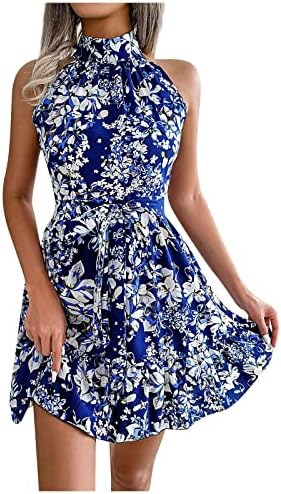 Женски моден пролет/летен стил чипка со цветен фустан со флоци