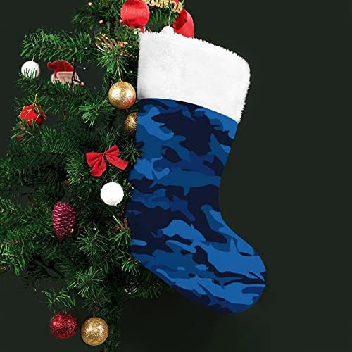 Воена ајкула Божиќна порибување Божиќни чорапи торбичка куќа семејство Божиќ декор