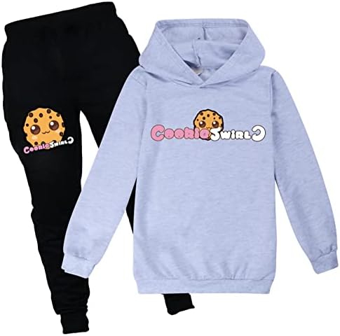 Potekoo Kids Cookie Swirl C џемпери есен зимски обични лесни облеки облеки во широки слатки слатки тренери