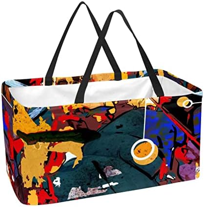 Кошар за еднократно шопинг Апстрактна сликарство уметност преносно преклопување пикник намирници торбички за перење торба за торба за