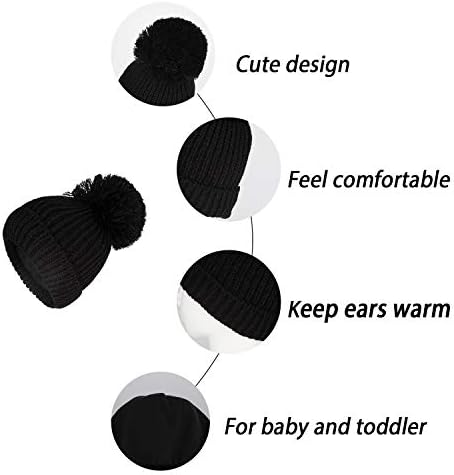 Зимски зимски топло плетено бебешки капи за девојки пом пом дете дете за момчиња од гравче со роно обвивка