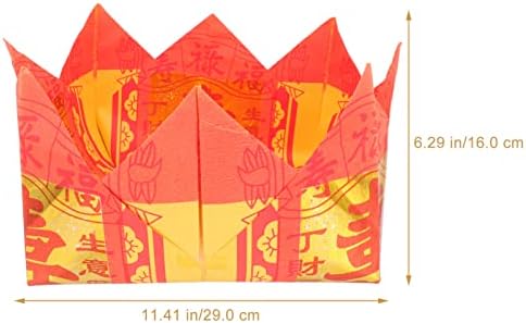Кинески златен ингот Јуан Бао: 5 парчиња кинески ossос хартија преклопување злато ингоп кинески џос хартија за темјан за предците на