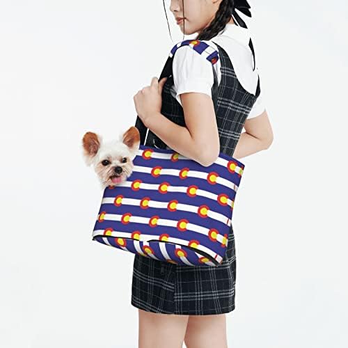 Мека Еднострана Носач За Миленичиња Торбичка Торба Колорадо-Знаме - Горда Пренослива Чанта За Носач За Мали Кучиња/Мачки