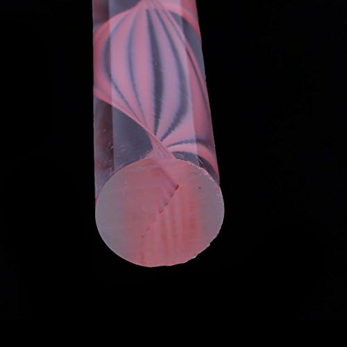 IiVverr 12mmx250mm Спирална розова линија цврста акрилна тркалезна шипки PMMA шипки 2 парчиња (12mmx250mm Espiral Línea Rosa Barras de Acrílico