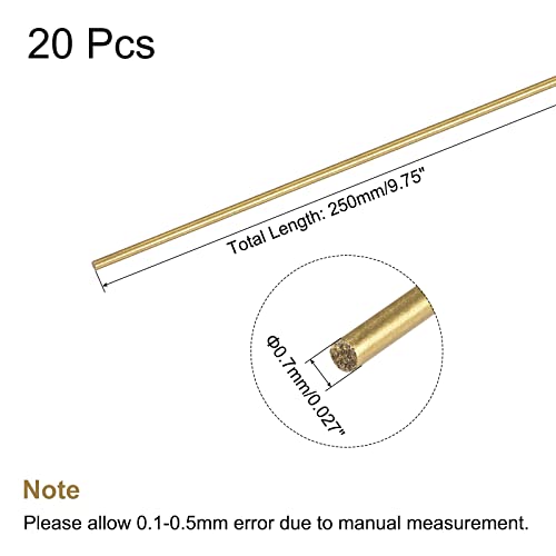 Меканикс месинг прачка, месинг цврста тркалезна шипка 0,7мм/0,027inch дијаметар 250мм должина на струг