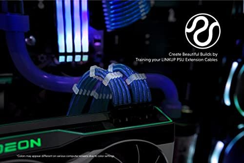 LINKUP - 50cm PSU Компјутер Продолжување Кабел Метални Ракави Силиконски Обложени Мека &засилувач; Флексибилни Да Пат Прилагодено