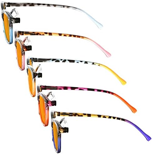 Очила 5-пакет Сина Светлина Филтер Очила Жени-Мода Компјутерски Очила За Читање Портокалова Затемнети +3.00