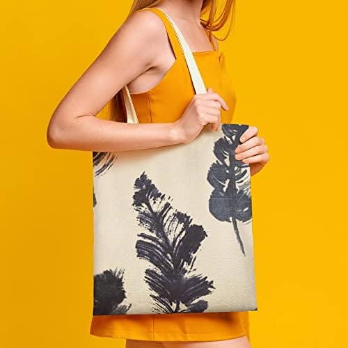 Wengbeauty Canvas Tote Bag Toile Featherfall indigo рамо торба за еднократно намирници за купување кеси за купување на плажа ручек торбички