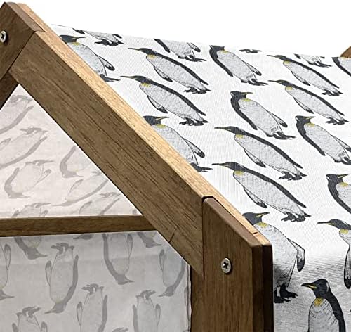 Амбесон пингвин дрвена куќа за кучиња, арктичка ладна егзотична шема на птици Антарктик Поставување зимско распоред суштество повторено,