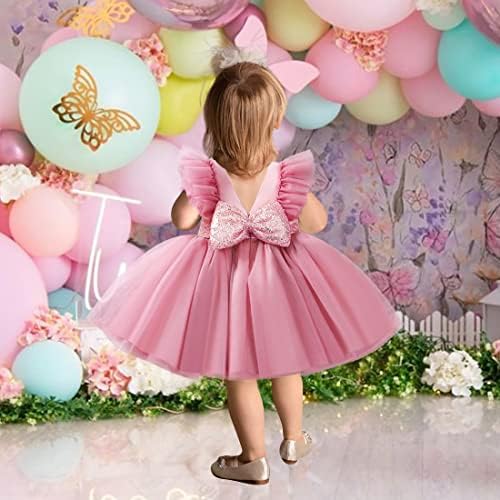 Klfflgid девојче девојки sequins bowknot butterfot фустанче за новороденчиња Tutu цвет девојки свадба роденденски фустани фустани