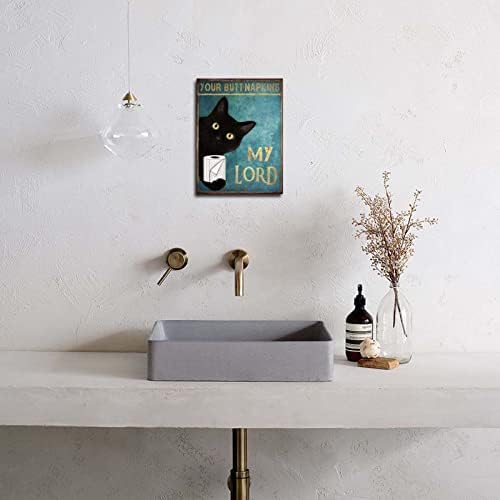 Цветна уметност Апстрактна мотивациска бања wallидна уметност - модерно црно мачко животно платно печатење дома