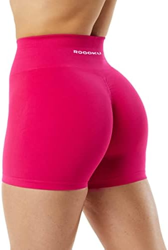 Rooku Uplift Gym Shorts за жени Беспрекорен заштитени за кревање на задник за кревање плен со висока половината компресија Јога шорцеви