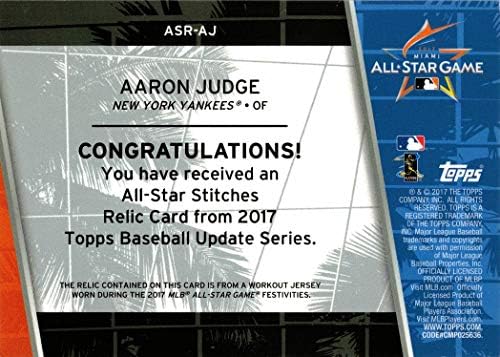 2017 година Ажурирање на Топс Ажурирање на сите starвезди на шевовите АСР-АР Арон Судијан Настани Носени меморијали за бејзбол картичка од сезоната