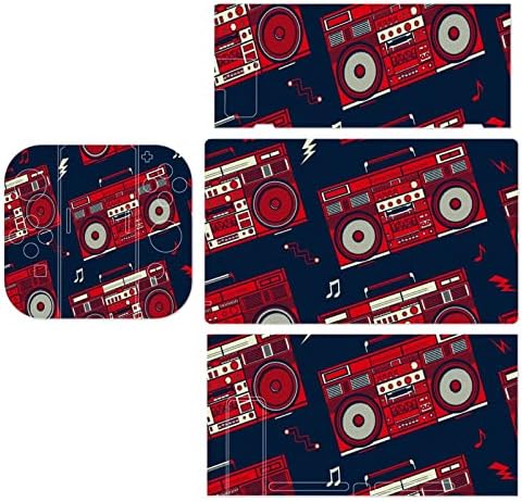 Класичен гроздобер ретро стил Boombox Radio Decation налепници Покријте ја заштитната плоча на кожата за Nintendo Switch