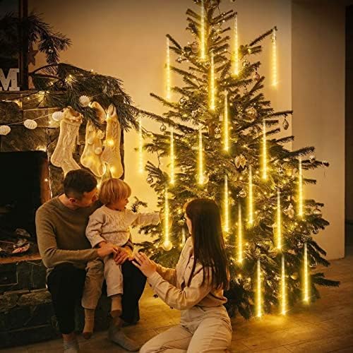Стринг светла LED светла за дожд 50 см 8 цевки 384 LED диоди LED дождови светла Божиќни украси, за Божиќ/отворено/дрво, црвено